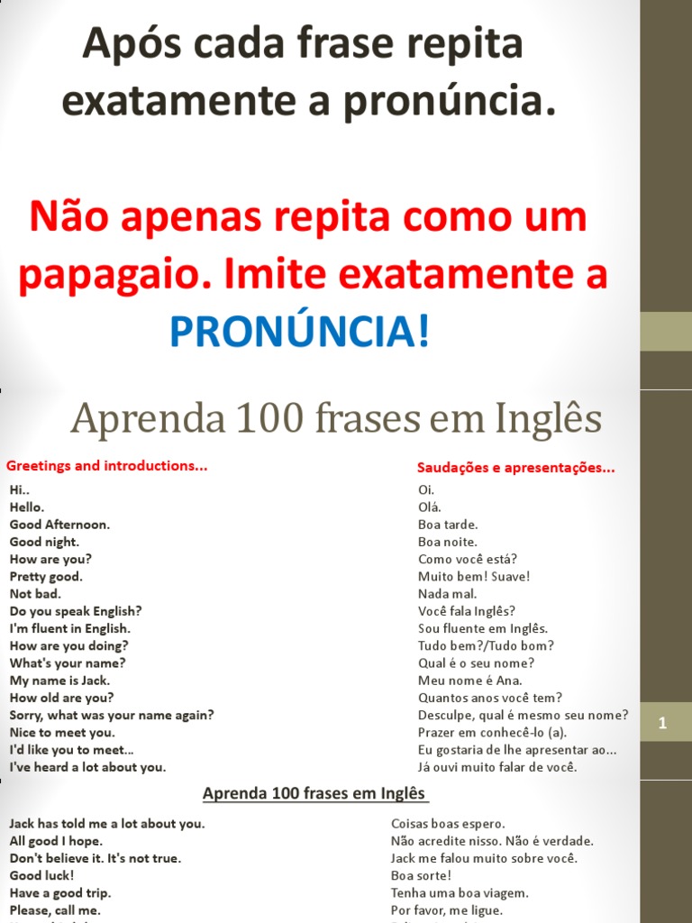 Aprenda 100 Frases em INGLÊS | PDF | Entretenimento (geral)