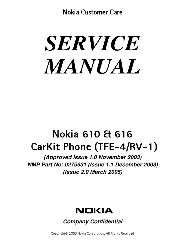 NOKIA 610, 616 TFE-4 RV-1 | Electrostatic Discharge | Electrical Connector