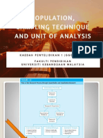 Week 9 - Unit Analisis, Populasi, Teknik Pensampelan