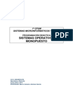 Sistemas Operativos Monopuesto: 1º CFGM Sistemas Microinformáticos Y Redes