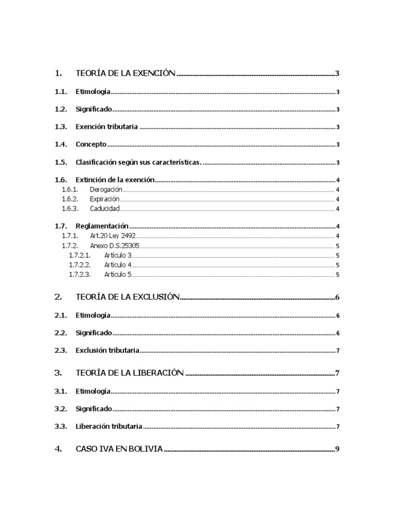 Teoría y Exenciones Tributarias en Bolivia | PDF | Impuestos | Impuesto ...