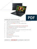 Spesifikasi Acer Aspire E5