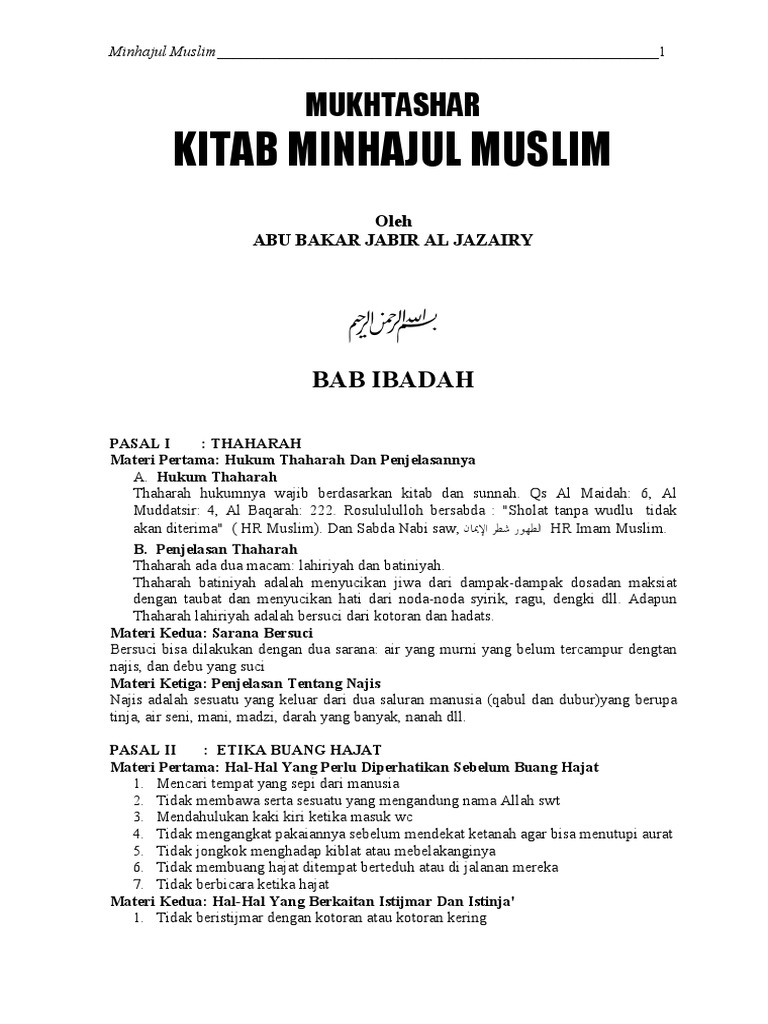 Pdf minhajul muslim lengkap dan