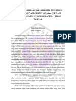 Jurnal-Pengaruh Perbedaan Karakteristik Type Semen Ordinary Portland Cement (OPC) & Portland Composite Cement (PCC) THD Kuat Tekan Mortar - 10302047