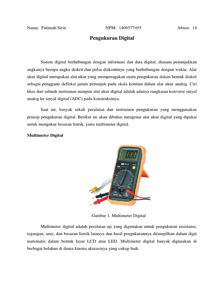Alat Ukur Digital Digital Measurement Pdf