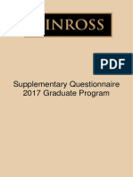 Supplementary Questionnaire Kinross Tasiast Graduate Program July 2017