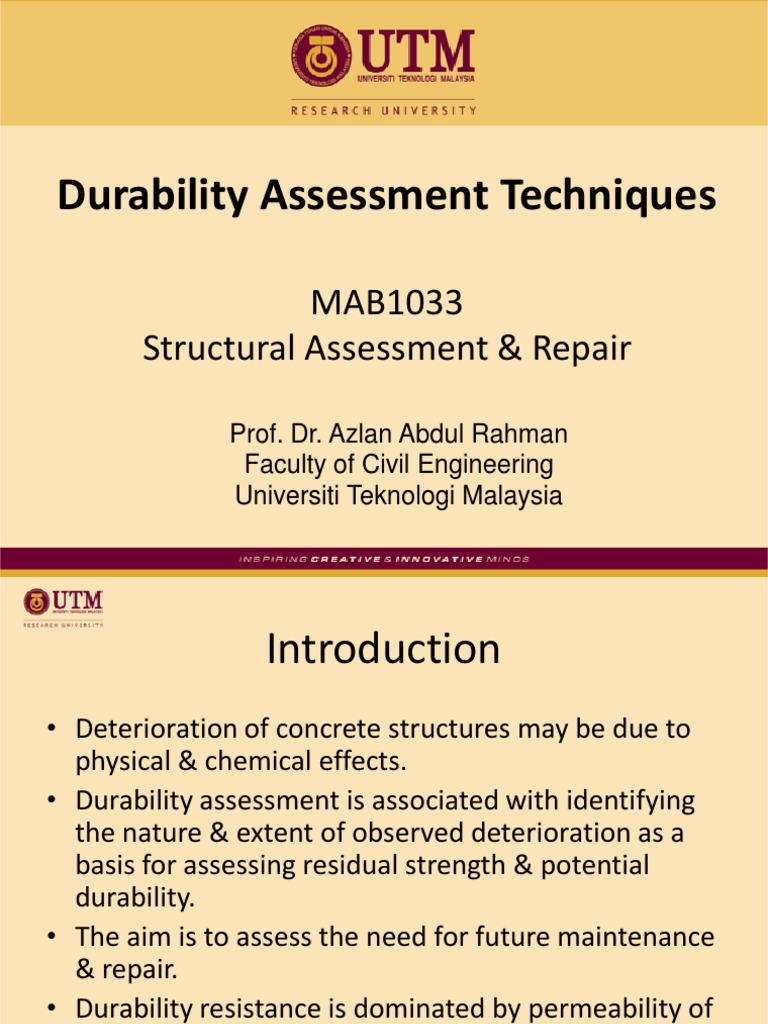 Concrete Durability Assessment Methods | PDF | Corrosion | Concrete