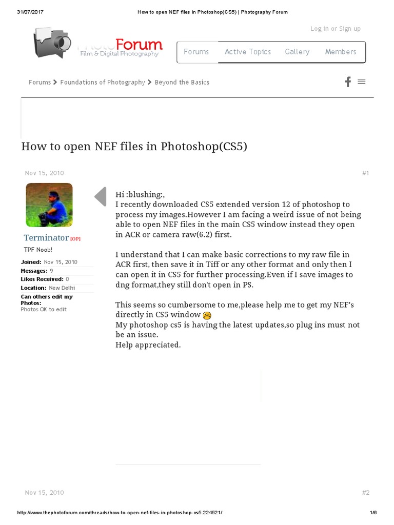 How To Open NEF Files in Photoshop (CS5) - Photography Forum | PDF ...