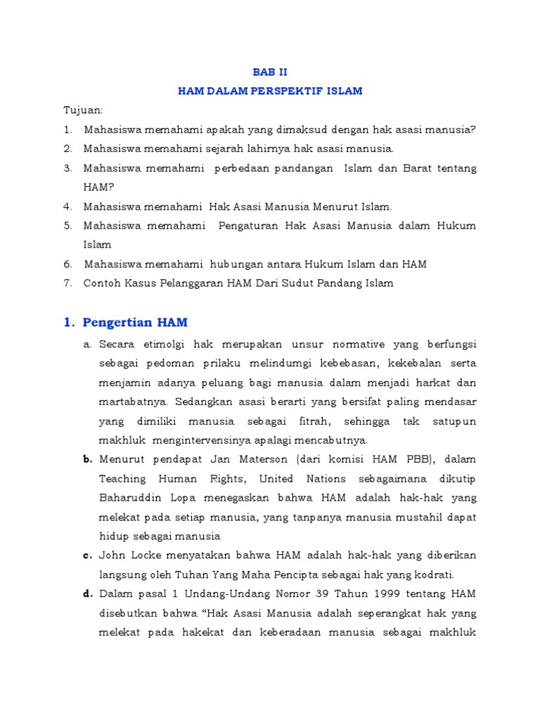 Ttm Iii Ham Dalam Perspektif Islam