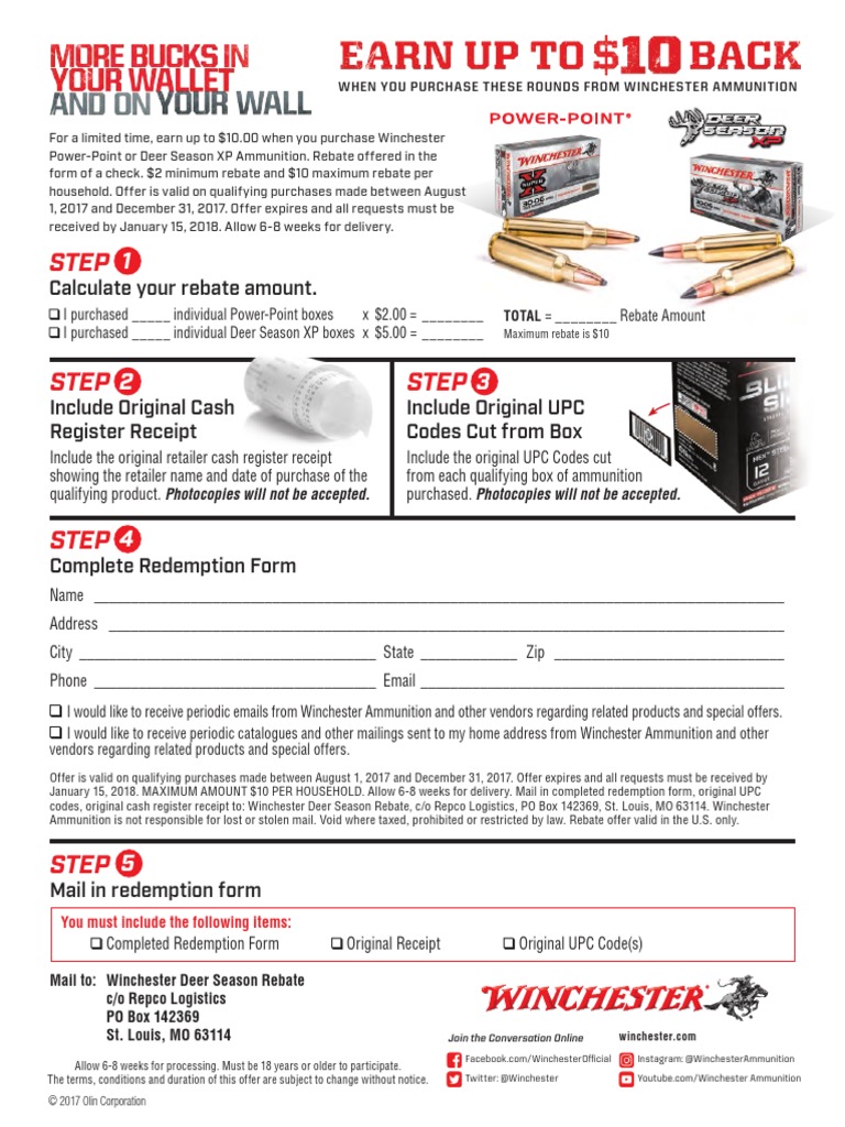 Winchester Powerpoint Rebate PDF Rebate (Marketing) Receipt