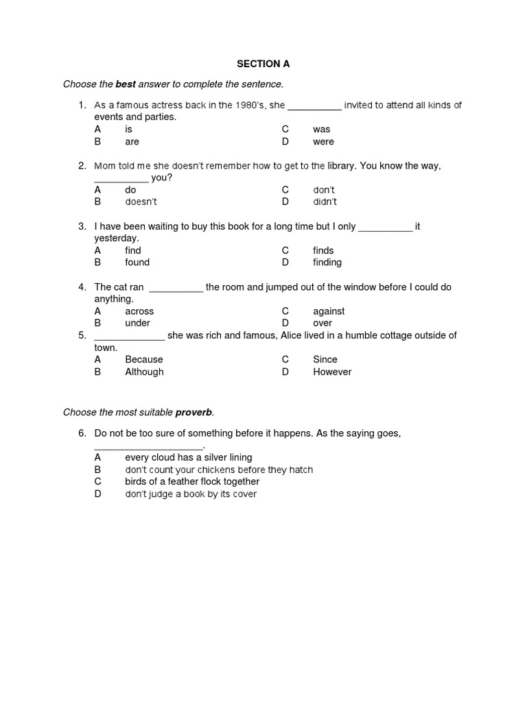 Mid Term Exam Year 6 2017 | PDF
