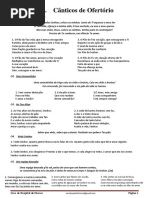 Cânticos de Ofertório Letra