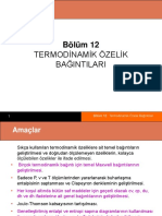 BÖLÜM 12 Termodinamik Özelik Bağıntıları