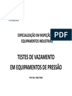 Teste de estanqueidade em equipamentos industriais