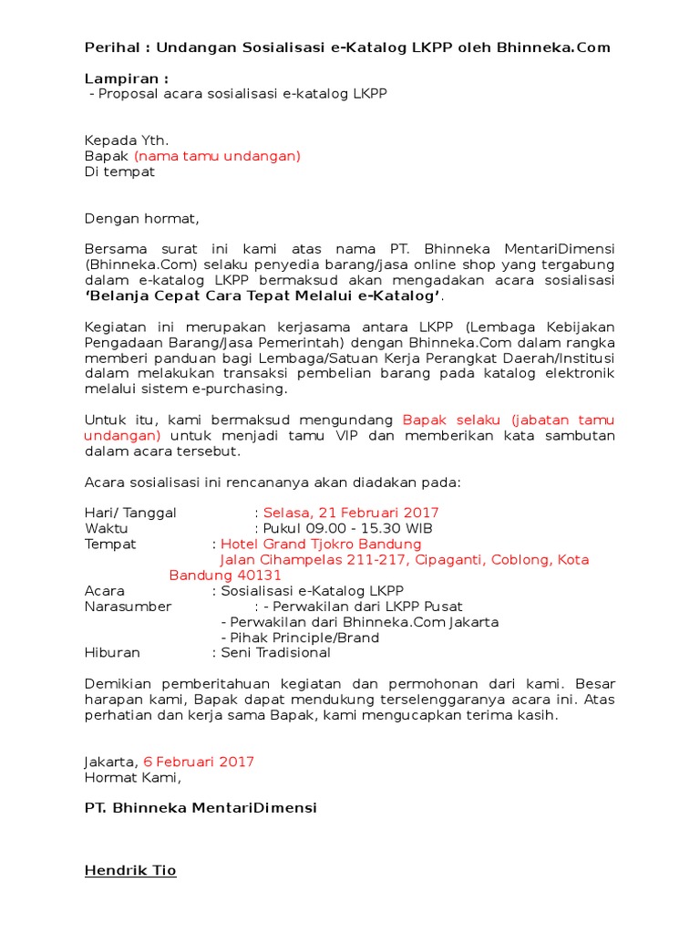 Undangan Pemerintahan Tamu Vip