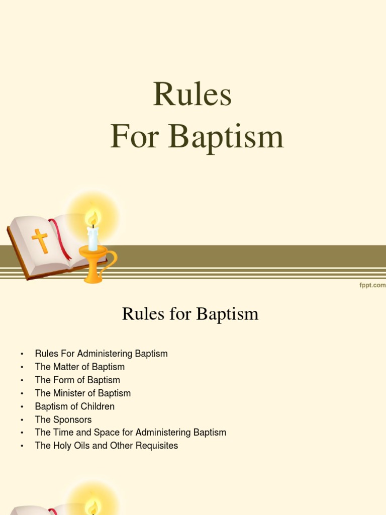 Baptism Rules Report Nelson Quirit PDF Baptism Sacraments