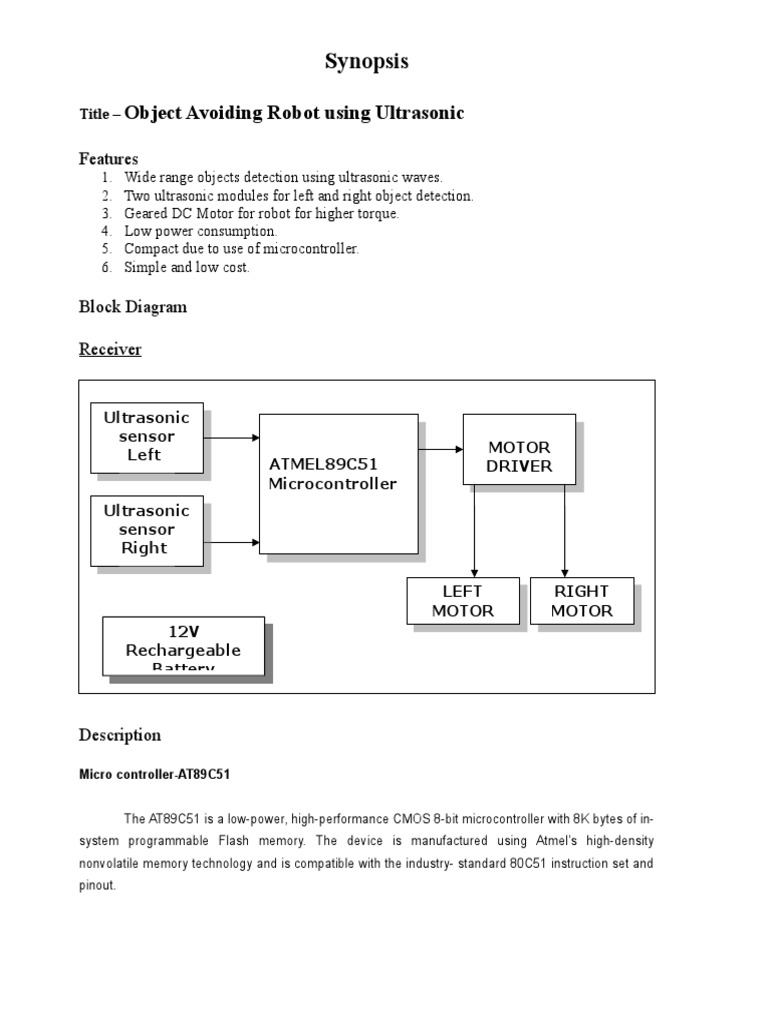 Object Avoiding Robot Using Ultrasonic | Power Supply | Microcontroller