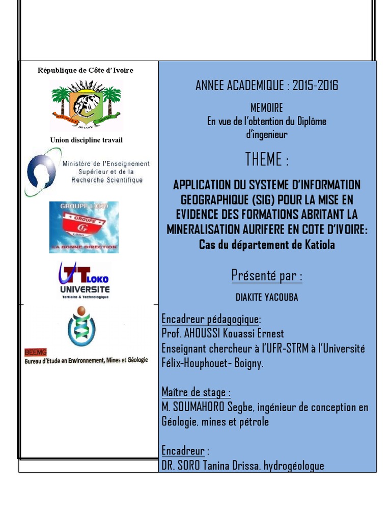 Page De Garde Cahier De Mémoire Page de Garde Memoire L3 Et M2 | PDF | Science | Ingénierie