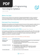 Introduction To Programming Nanodegree Syllabus: Before You Start