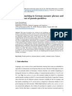 Number Marking in German Measure Phrases