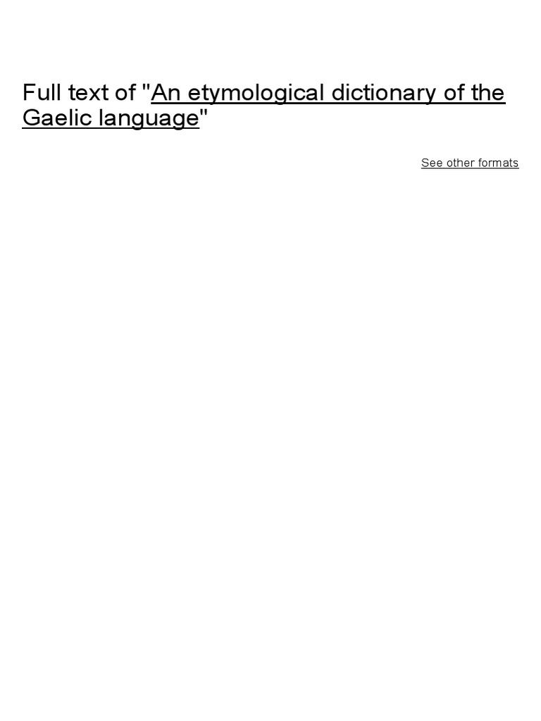 An Etymological Dictionary Of The Gaelic Language Mcbain