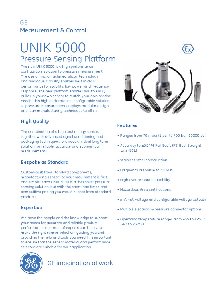 Unik 5000 Datasheet English PDF | PDF | Pascal (Unit) | Physical Quantities