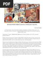 Bom Humor e Brincar -  Santo Tomás de Aquino