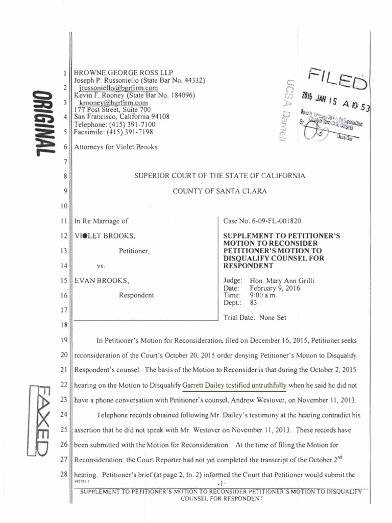 Garrett Dailey Attorney Misconduct Perjury Allegations in Marriage of