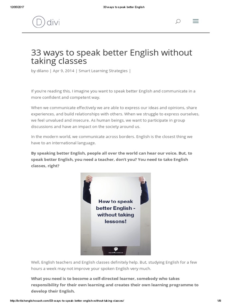 33 Tips to Improve English Speaking Skills | PDF | Stress (Linguistics ...