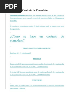 Modelo de Contrato de Comodato