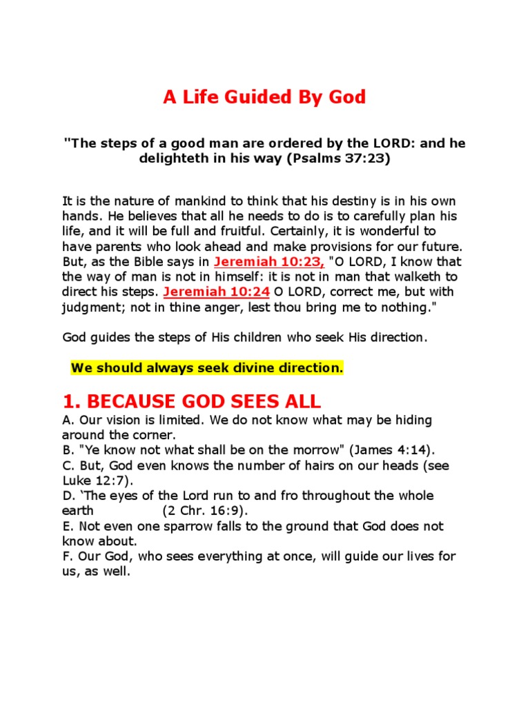A Life Guided by God | PDF