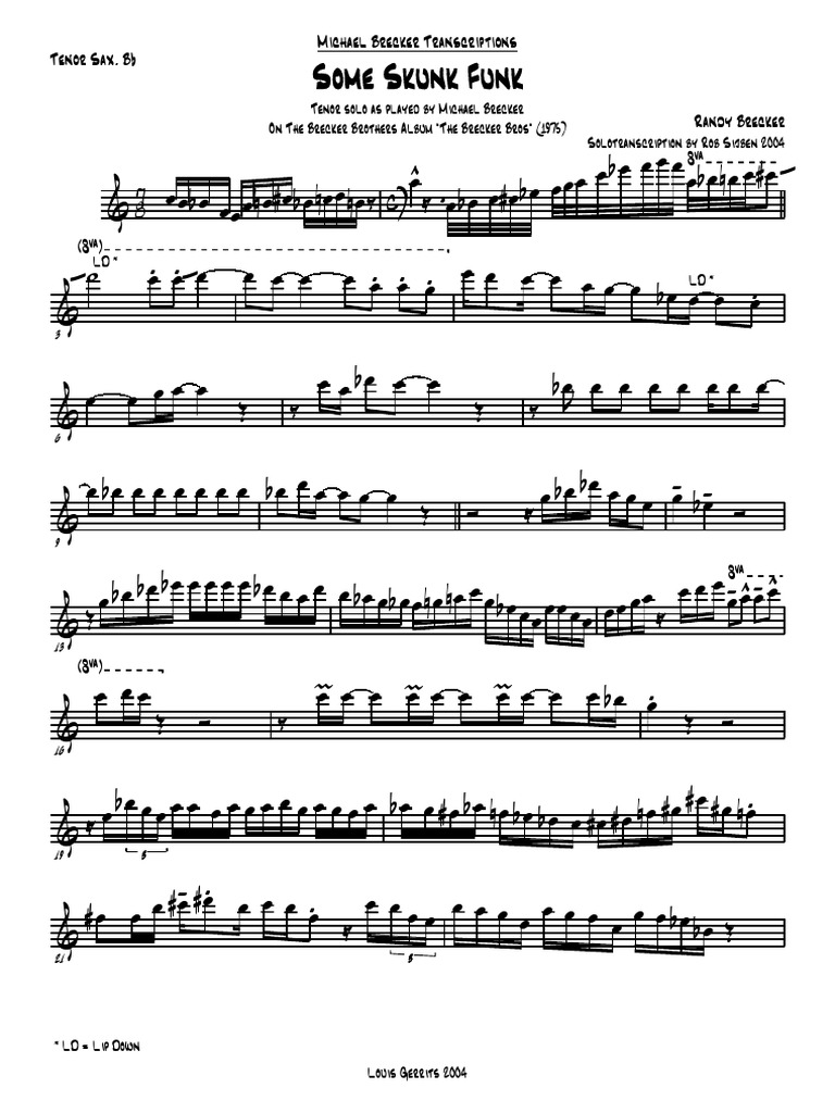 michael brecker - some skunk funk 1975aaqblsjw.pdf | Musique jazz
