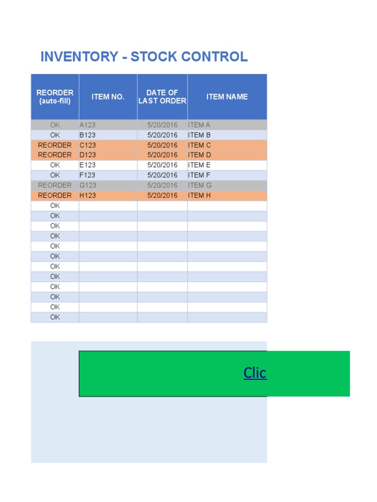 Inventory Stock Control B | PDF | Inventory | Logistics