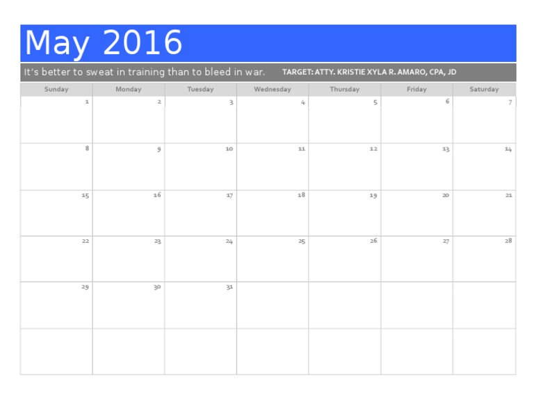 Review Calendar Template | PDF