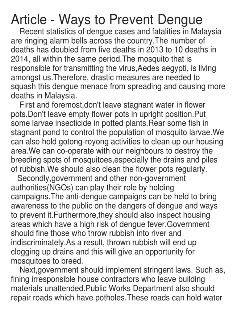 Example of research paper about dengue picture