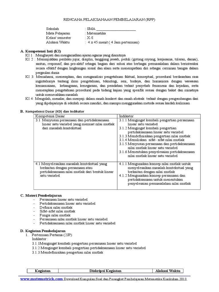 Rpp 1 Spl Dan Nilai Mutlak Doc