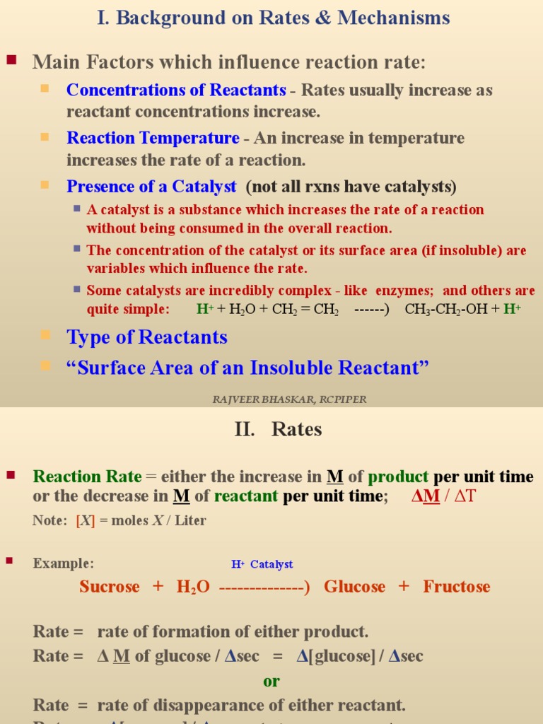 Reaction Rate Factors & Laws | PDF | Catalysis | Reaction Rate