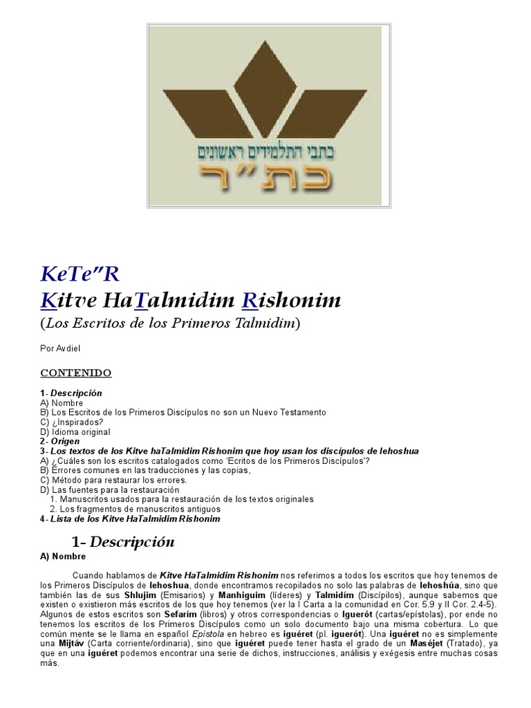 Escritos de los Primeros Talmidim | PDF | Septuaginta | Traducciones