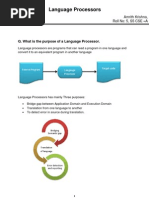 Purpose of Language Processors