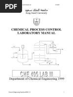 Chemical Process Control Laboratory Manual: Department of Chemical Engineering 1999