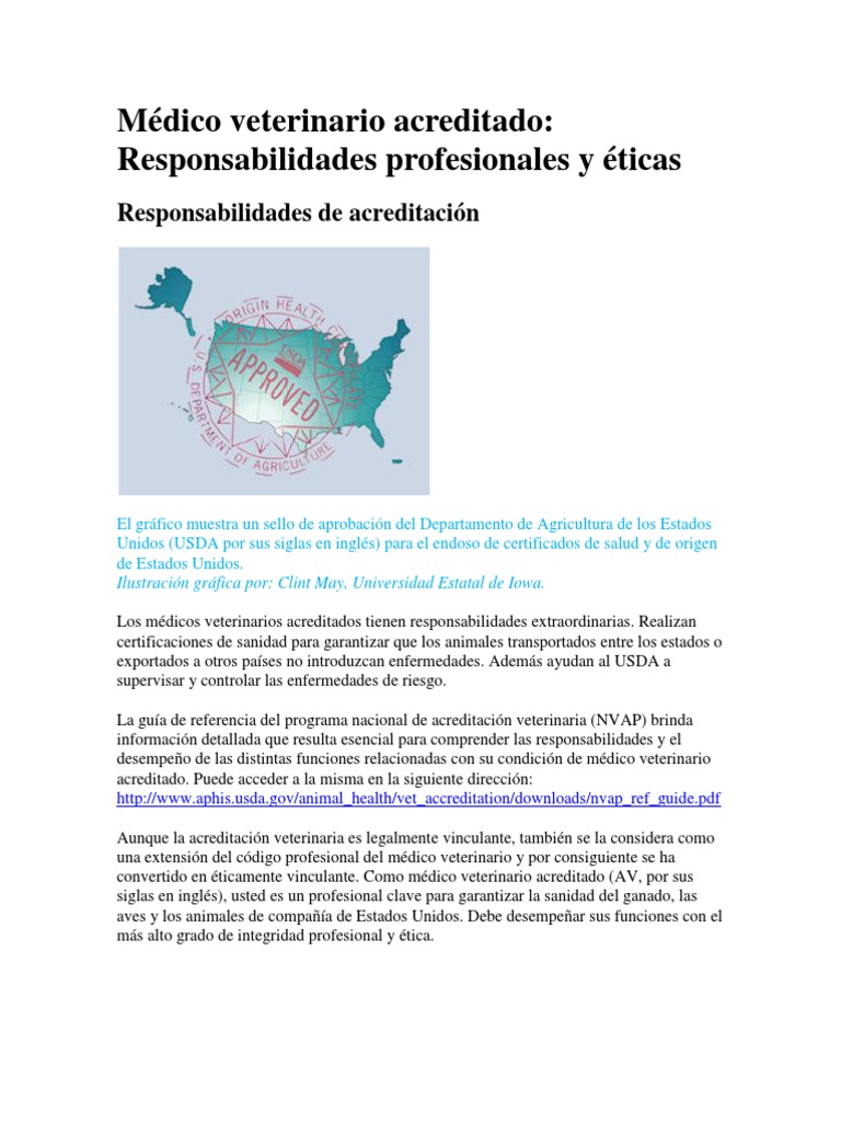 Certificación y Responsabilidades del AV | PDF | Medicina Veterinaria ...