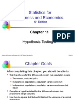Statistics For Business and Economics: Hypothesis Testing II