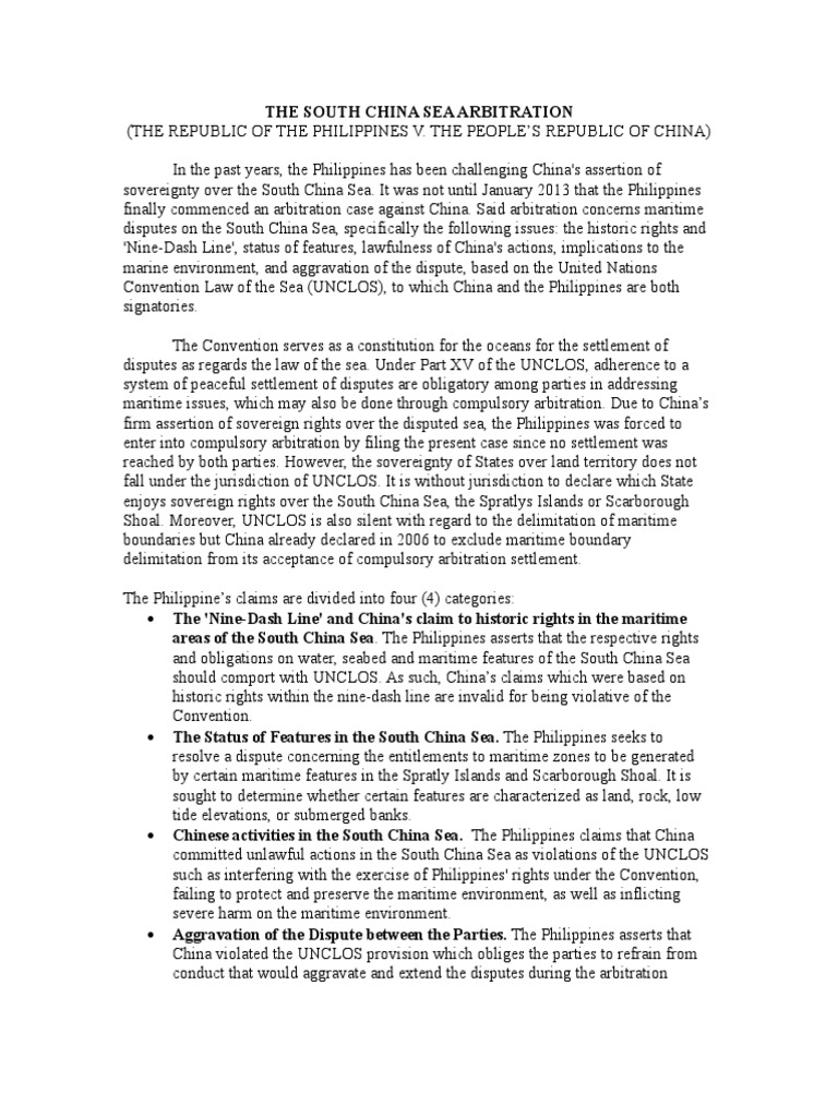 The South China Sea Arbitration | PDF | South China Sea | International Law