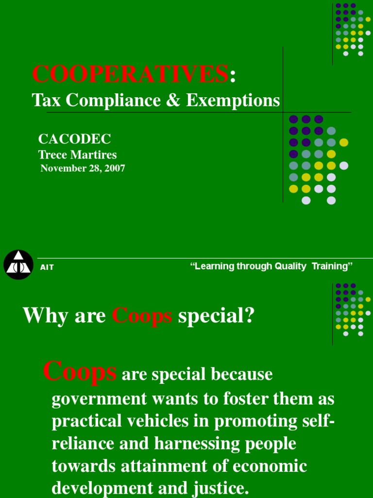 Taxation of Cooperatives PDF PDF Withholding Tax Value Added Tax