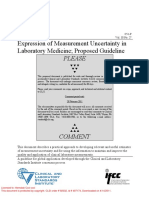 Expression of Measurement Uncertainty in Laboratory Medicine Proposed Guideline