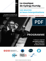 PROGRAMME FLYER Du Colloque Kurtag - 24-26 Novembre 2016 À Paris