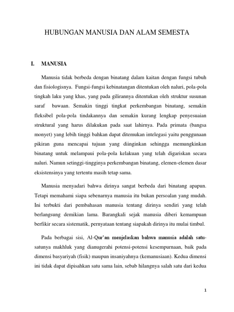 Hubungan Manusia dan Alam Semesta | PDF