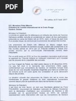 Presidente de la RASD envía carta al presidente del Comité Internacional de la Cruz Roja