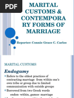 Report On Marital Customs Contemporary Forms of Marriage