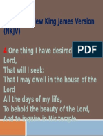 Psalm 27:4 NKJV One Thing Desired Dwelling in God's House